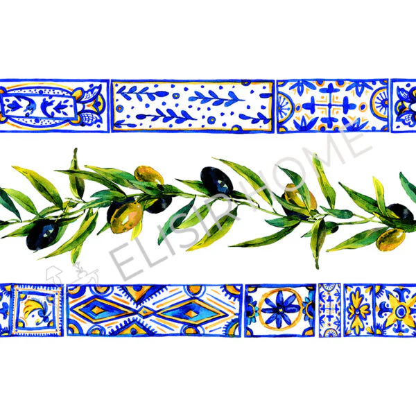 Stampa Trasferibile "SICILY TIME, OLIVES BORDER" 28x40 cm - Image 2