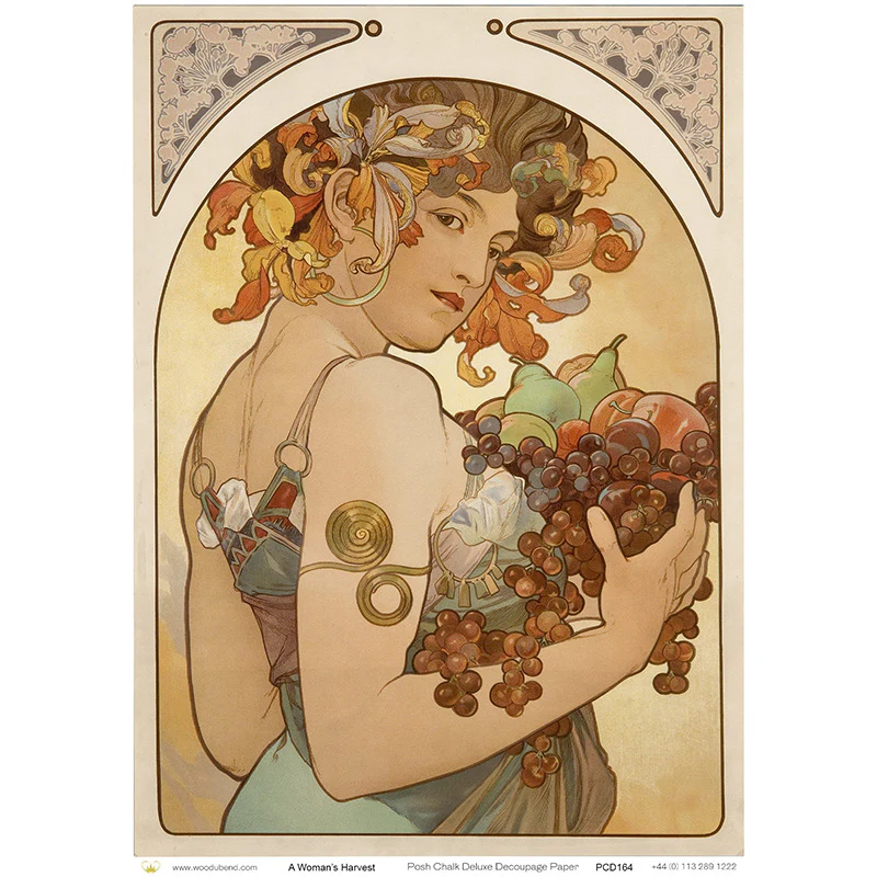 Carta da Découpage "A Woman’s Harvest " in Carta di Riso Posh chalk 28,50x40cm