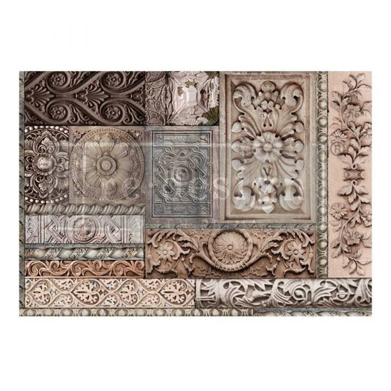 Carta da Découpage "CARVED STONEWORK" 59,4 x 84 cm