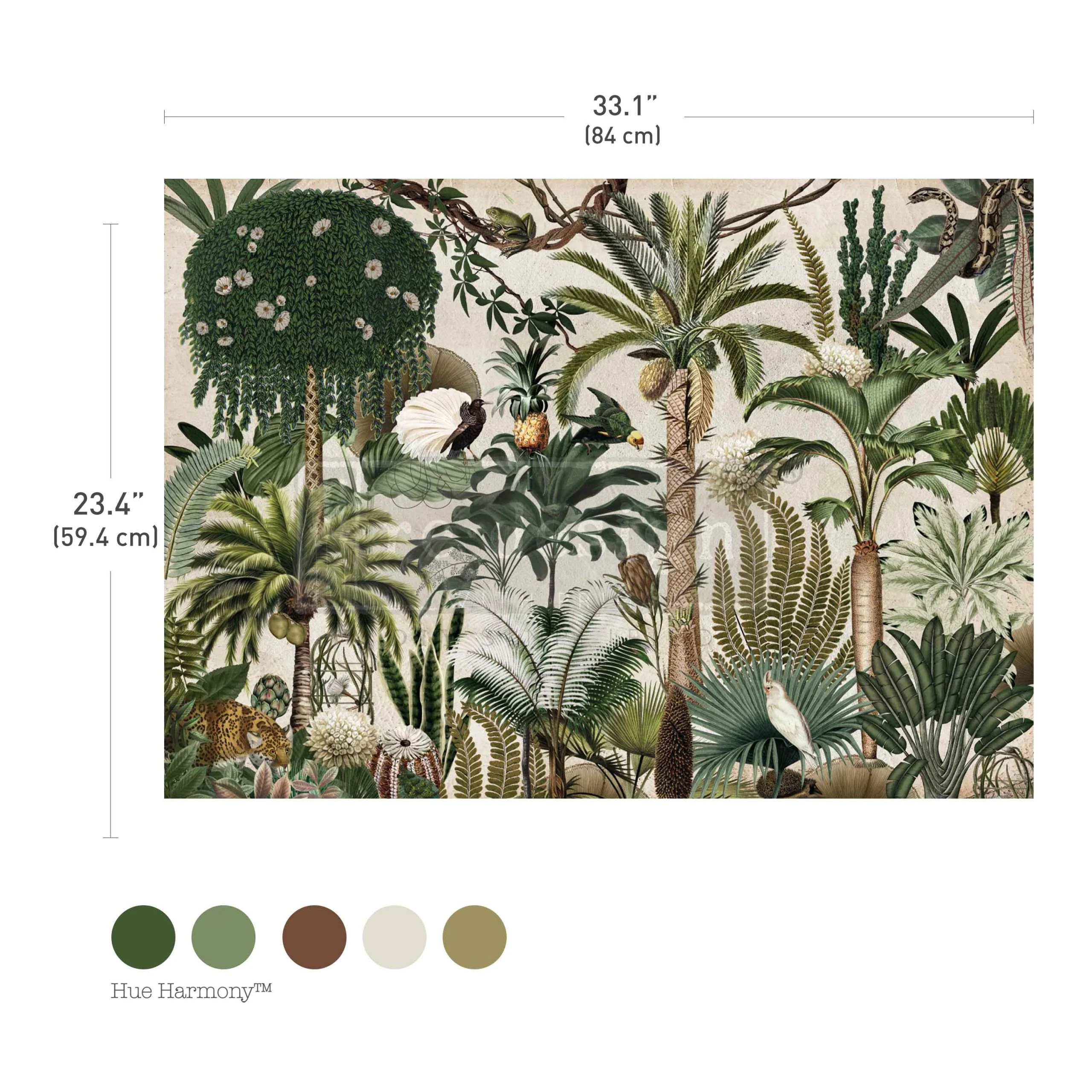 Carta da Decoupage Fiber “Jungle Bloom ” 1 foglio A1