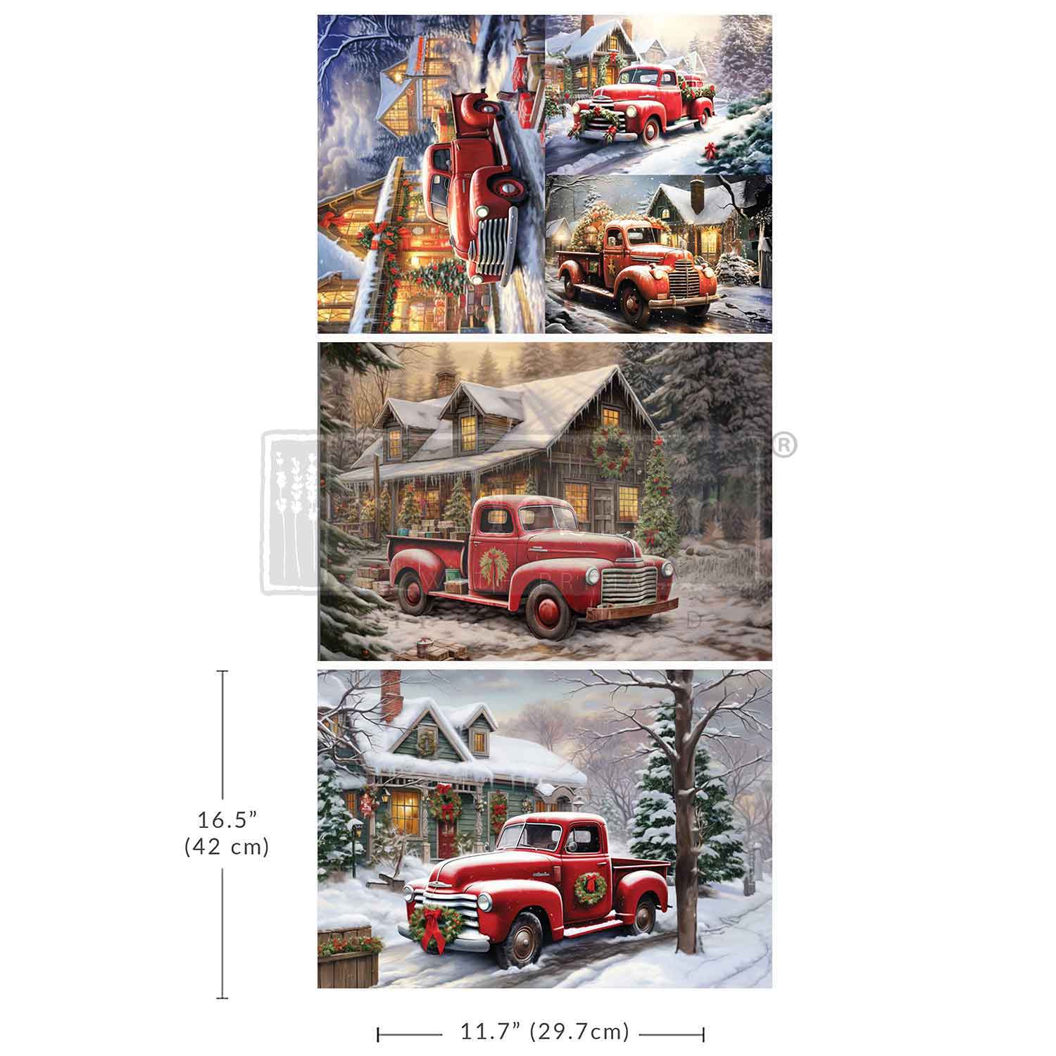 Carta da Découpage Fiber Pack "Christmas Cargo" - 3 fogli A3