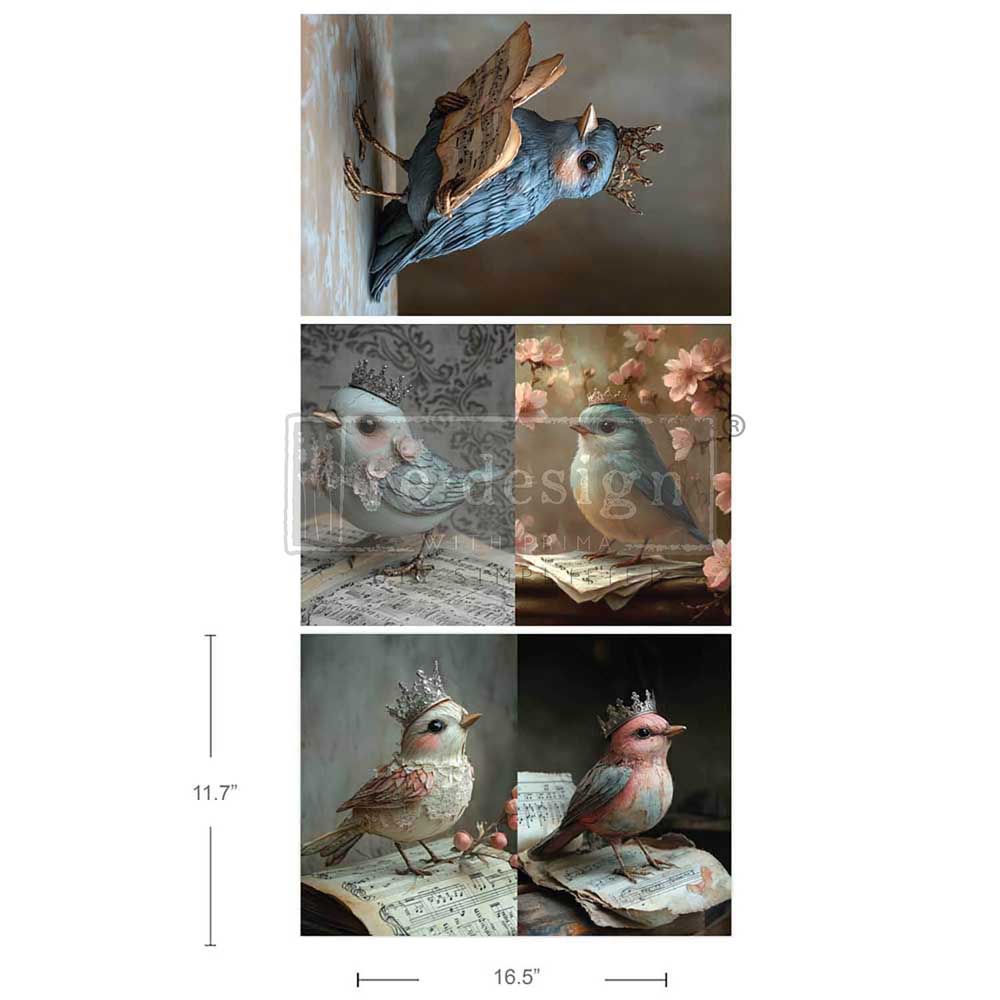 Carta da Découpage Fiber Pack - Rustic Flight 3 fogli A3