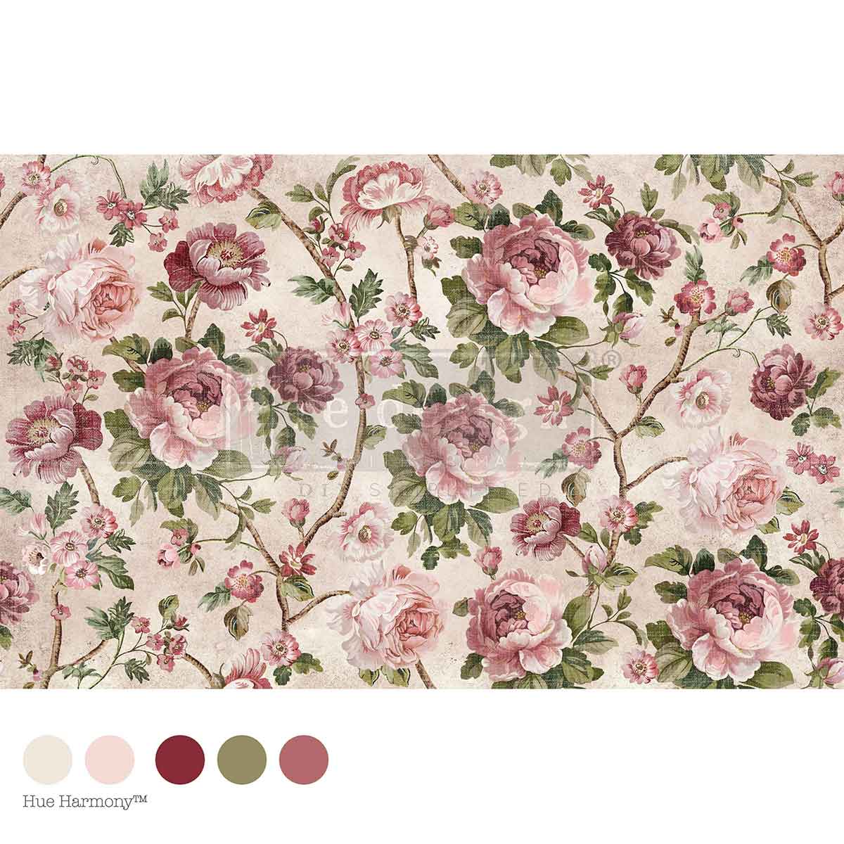 Carta da Découpage Kacha – Timeless Blooms – 1 foglio in Tessuto Formato 49.5x76cm - Image 2