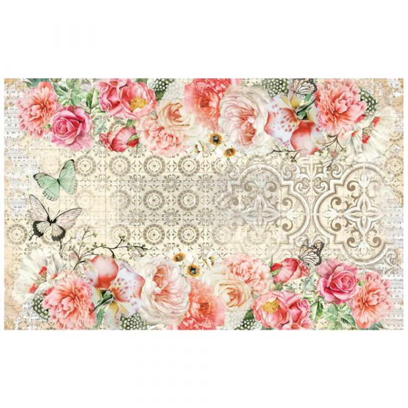 Carta da Découpage "LIVING CORAL" in Tessuto 48x76cm