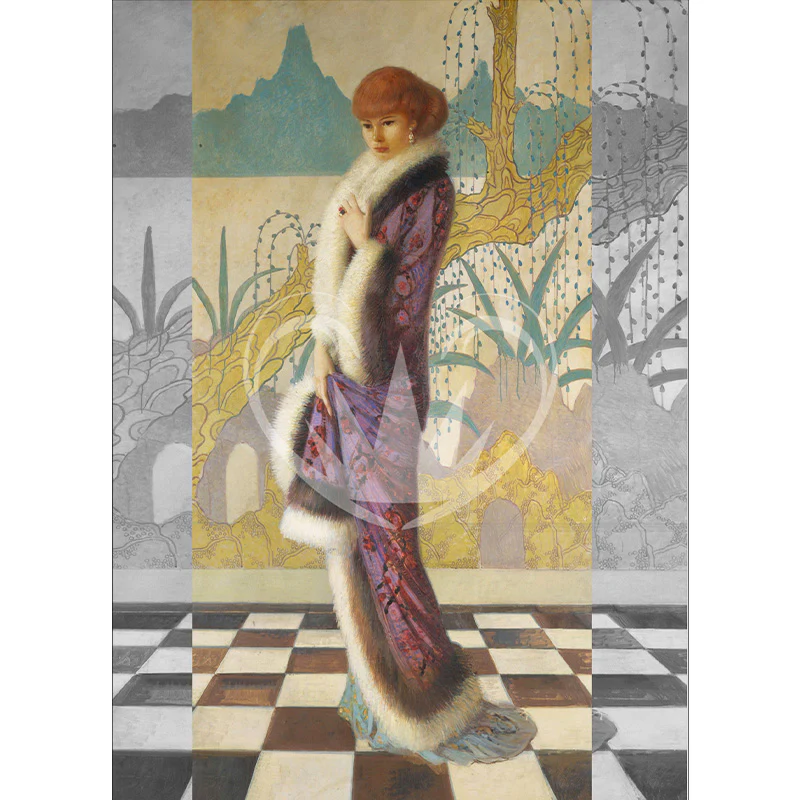 Carta da Découpage "Posh in Purple" in Carta di Riso Posh chalk 30x42cm