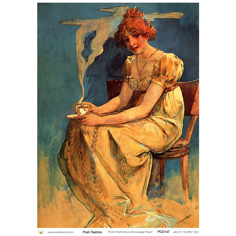 Carta da Découpage "Posh Teatime" in Carta di Riso Posh chalk 58x81cm