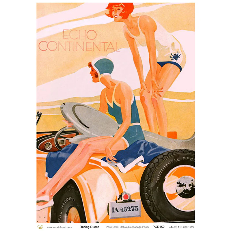 Carta da Découpage "Racing Dunes" in Carta di Riso Posh chalk 58x81cm
