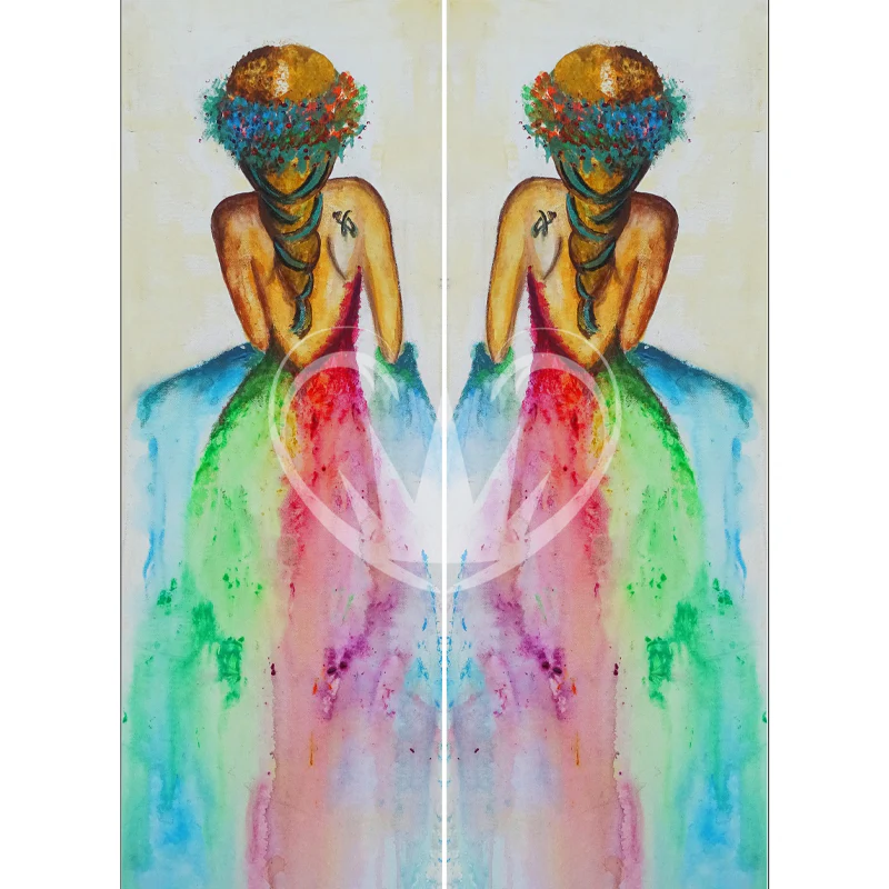 Carta da Découpage "Rainbow Girl" in Carta di Riso Posh chalk 30x42cm