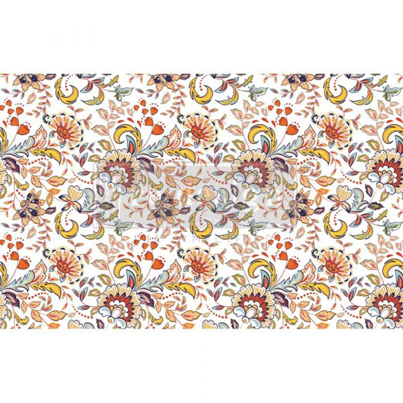 Carta da Découpage "TANGERINE SPRING" in Tessuto 48x76cm