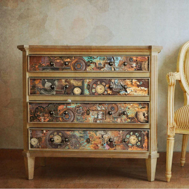 Carta da Découpage "TARNISHED PARTS" in Tessuto 48x76cm - Image 2
