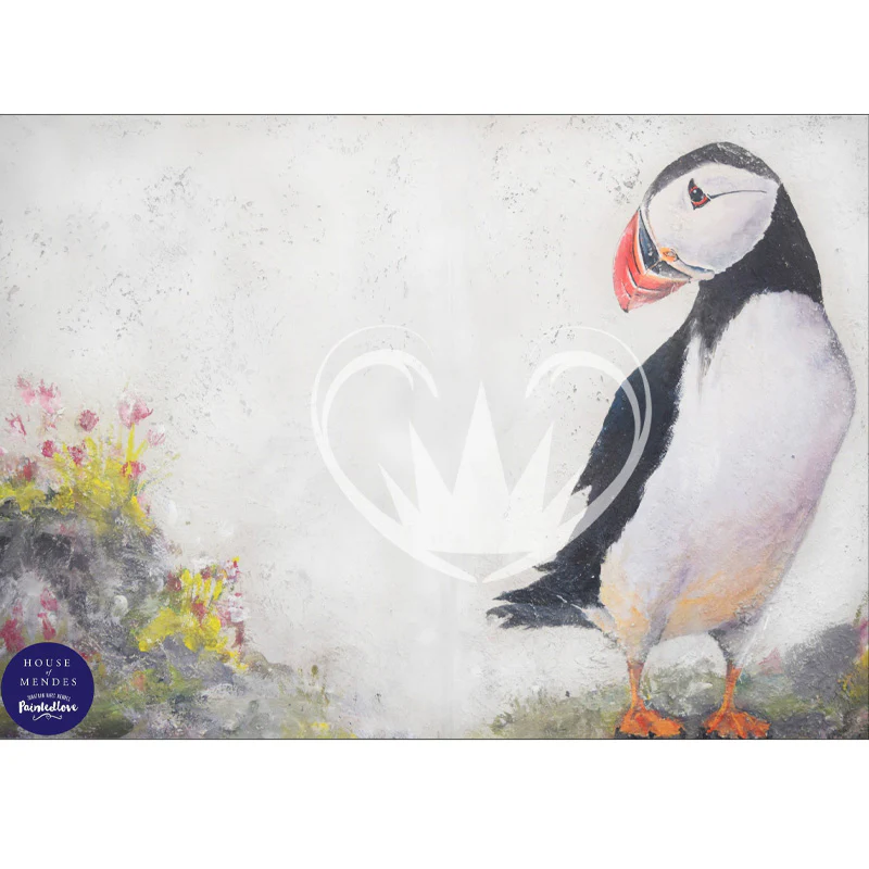 Carta da Découpage "The Puffin" in Carta di Riso Posh chalk 30x42cm