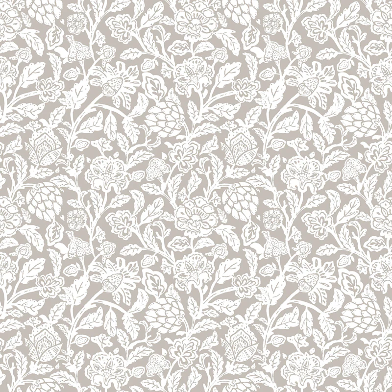 Carta da parati "Artichoke Fantasy Gray" a metraggio o rotolo