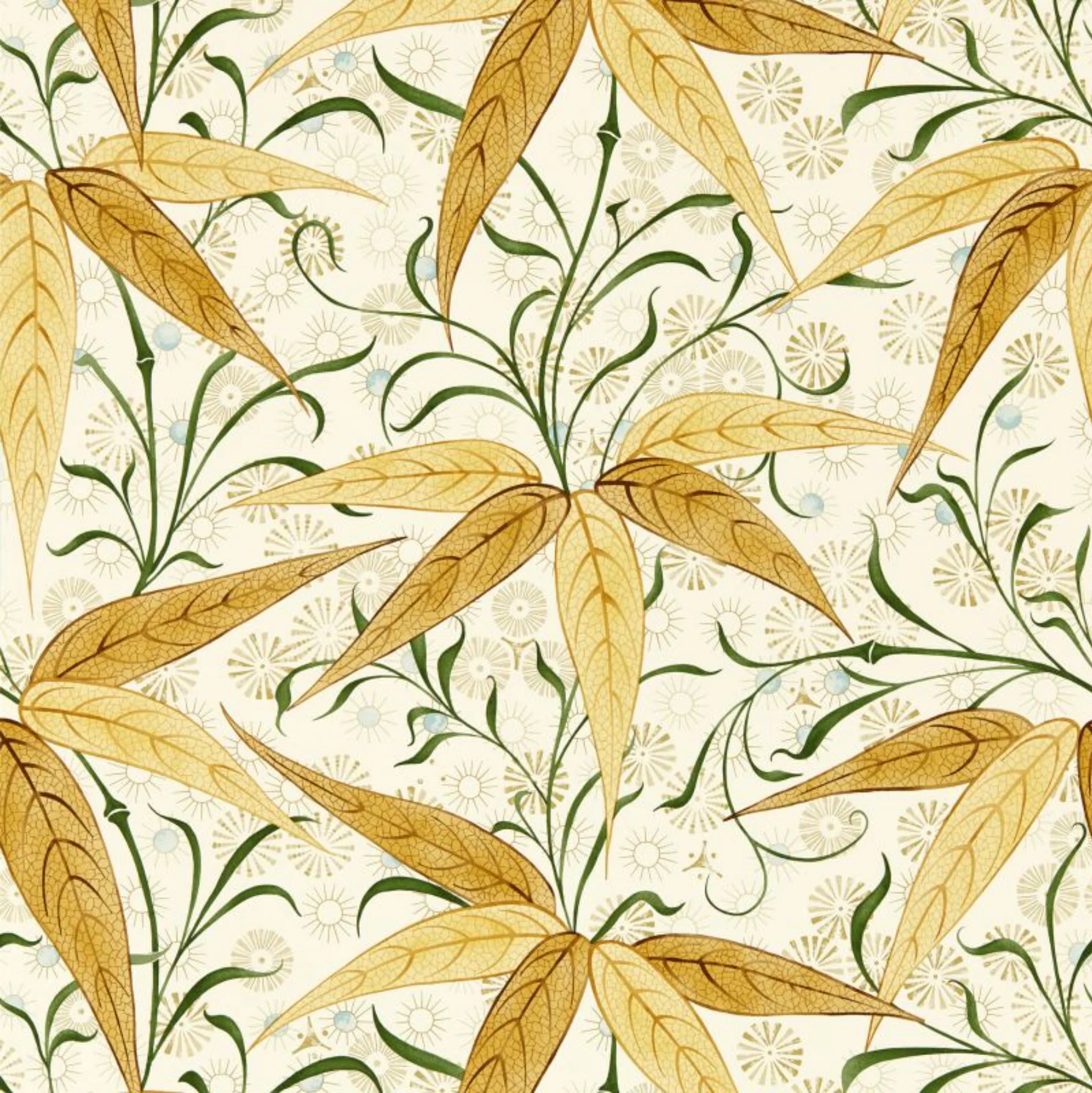 Carta da parati “Bamboo” giallo, catalogo Morris & Friends a metraggio o rotolo