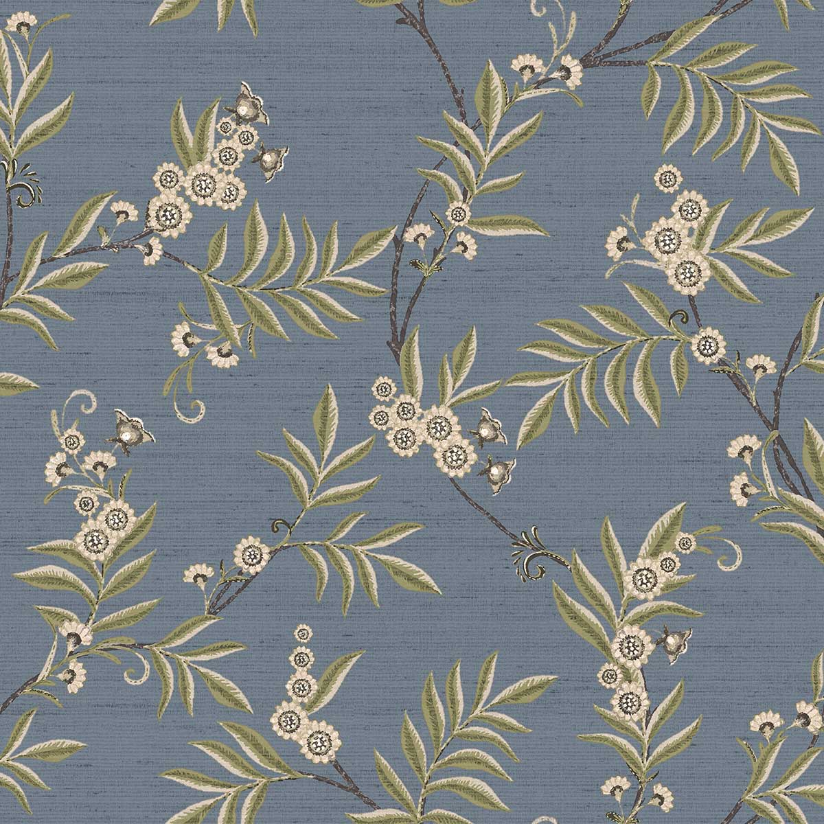 Carta da parati "Botanica Blu Chiaro", a metraggio o a rotolo