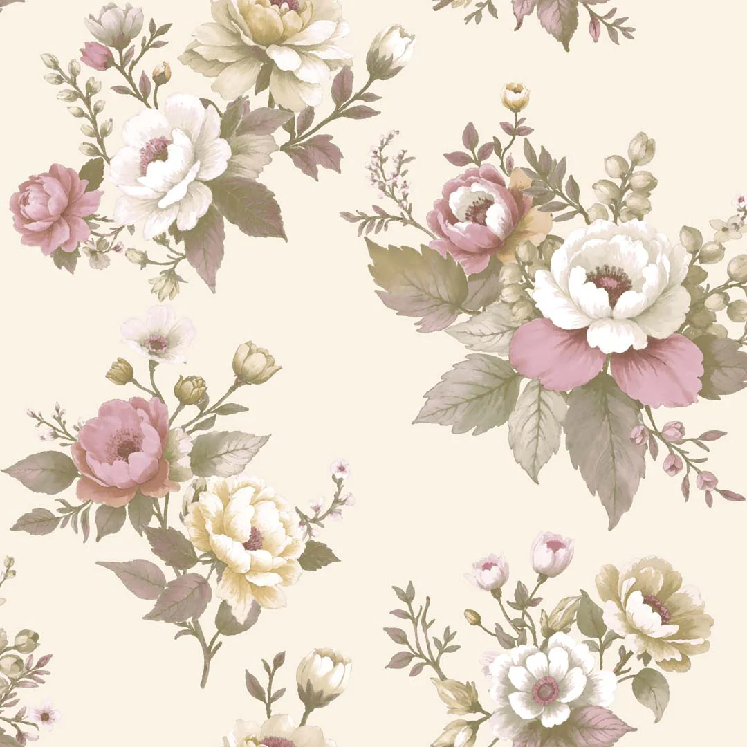 Carta da parati "Bouquet vintage beige" a metraggio o rotolo