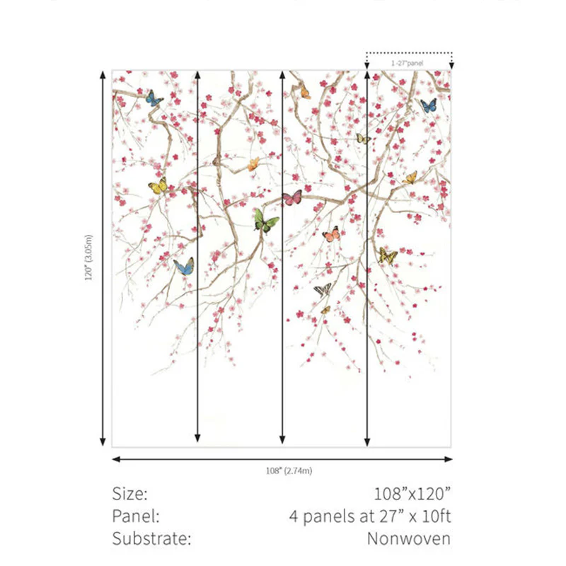 Carta da parati - "Butterfly Delight - White" | WALLQUEST - DAISY BENNETT - Image 2
