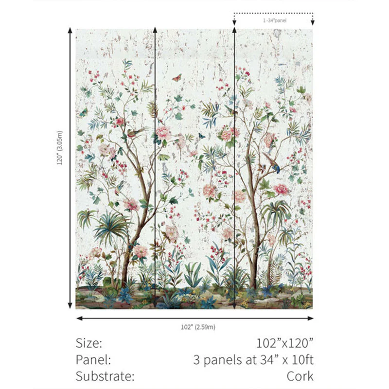 Carta da parati - "Charleston Garden Mural - Salt White" | WALLQUEST - DAISY BENNETT - Image 3