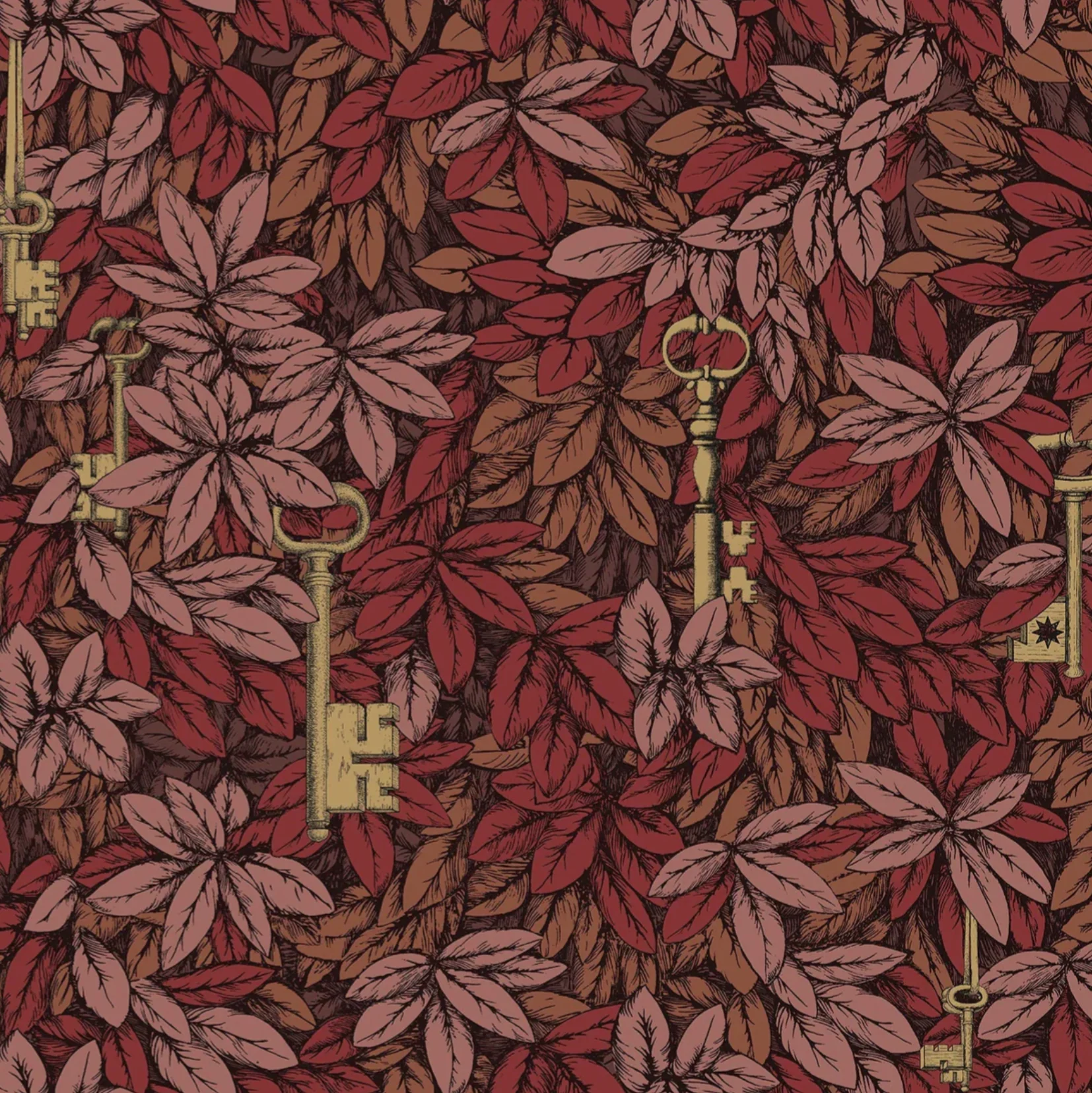 Carta da Parati "Chiavi segrete rosse" Fornasetti | COLE & SON