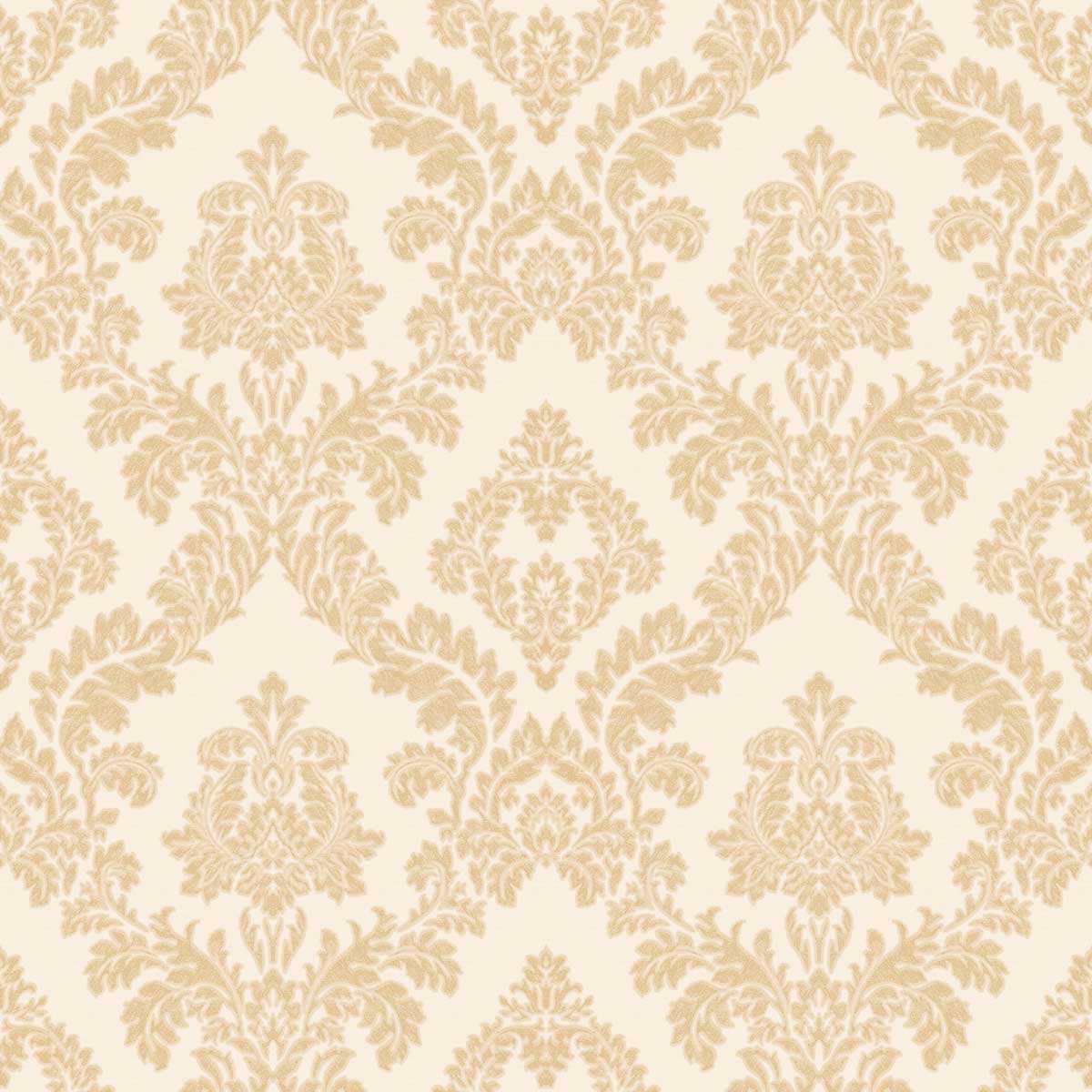 Carta da parati "Damascato Grande Beige", a metraggio o a rotolo