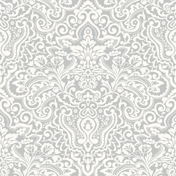 Carta da parati “Damaschi con Fiori – Gris”, a metraggio o a rotolo - Image 2