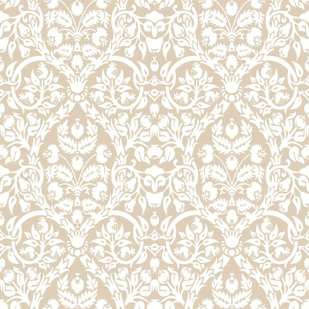 Carta da parati "Damasco floreale beige" a metraggio o rotolo