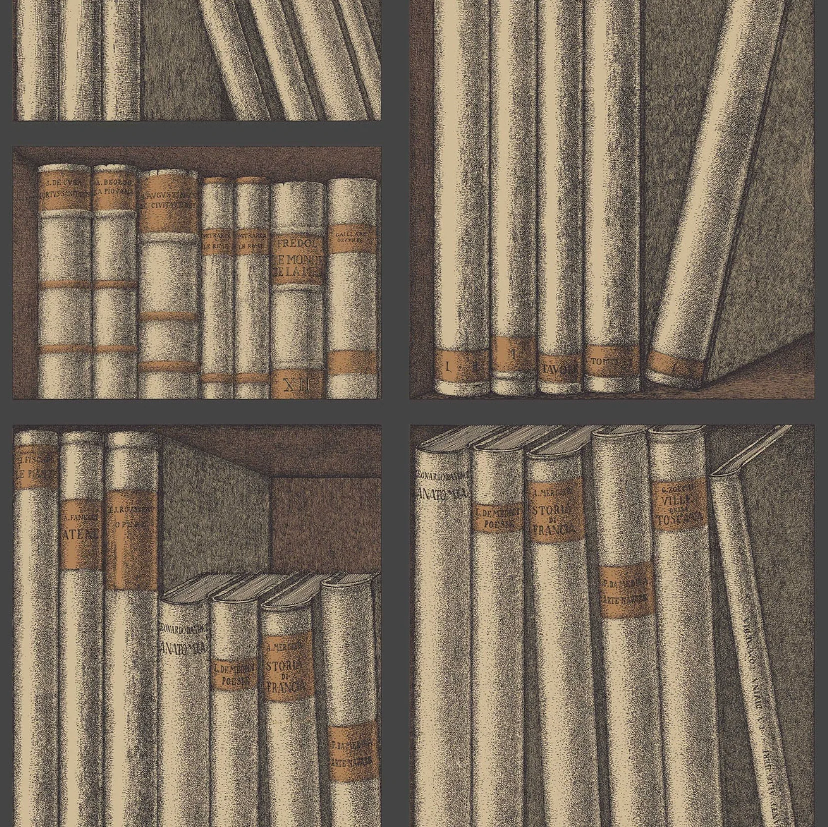 Carta da Parati "Ex libris arancione" Fornasetti | COLE & SON