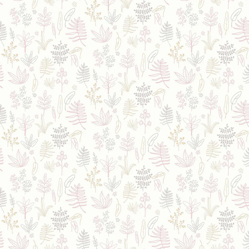 Carta da parati "Foglie - Rosa", a metraggio o rotolo
