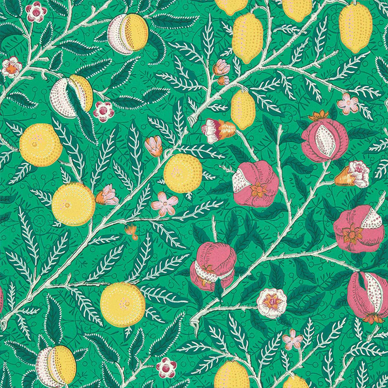 Carta da Parati "FRUIT TANGLED GREEN" Morris & Co. - Sanderson