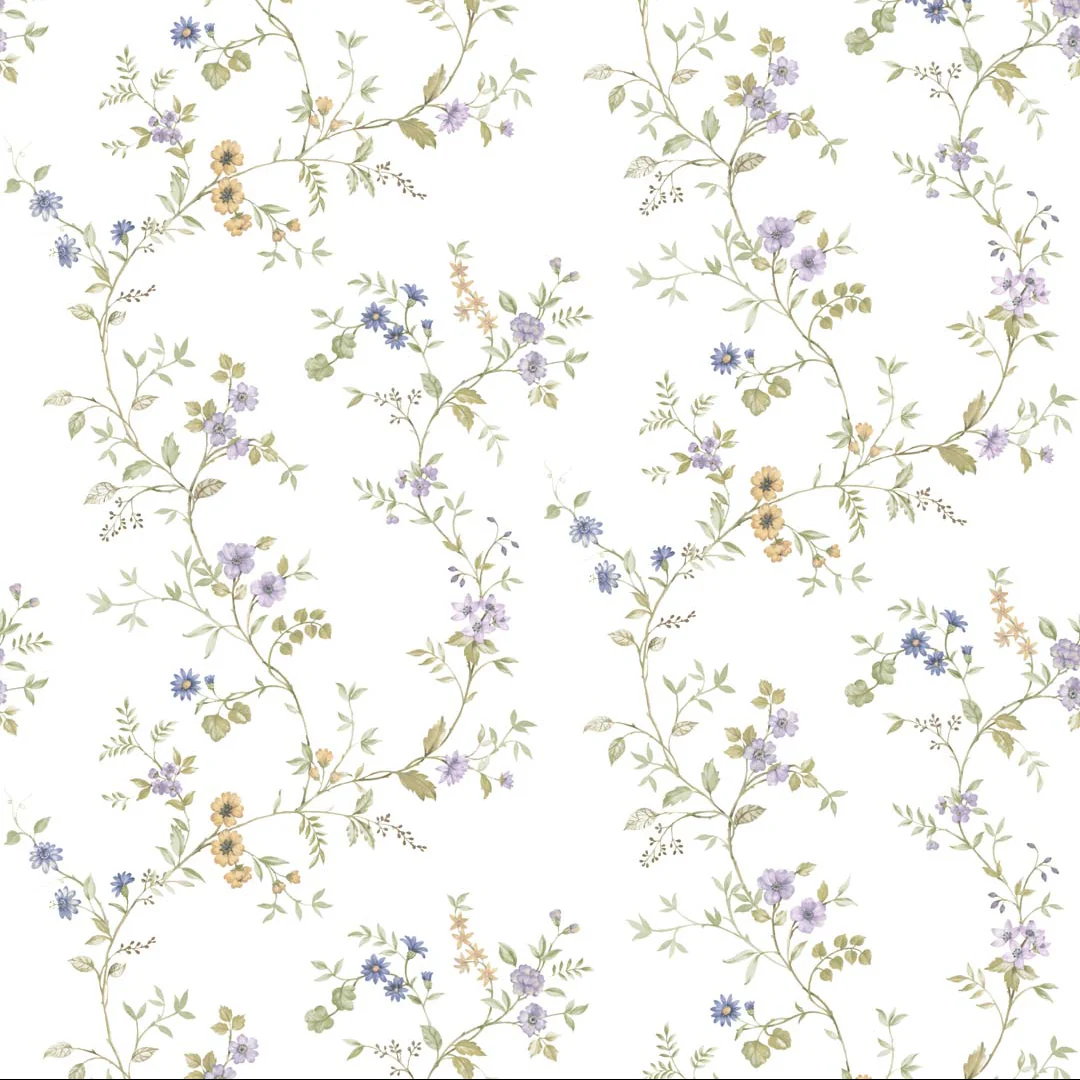 Carta da parati "Garden soft blu" a metraggio o rotolo