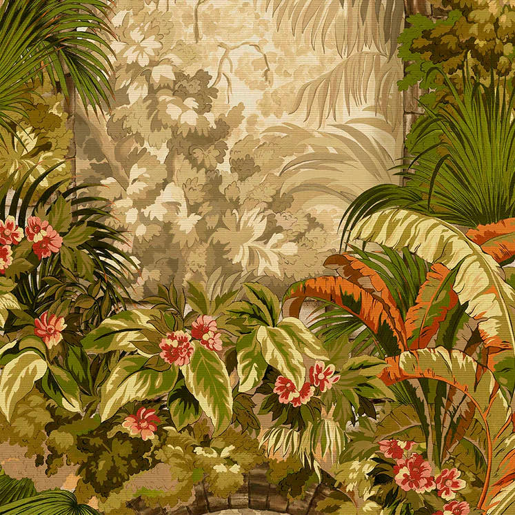 Carta da Parati “Hispalis verde, giallo e beige” | COLE & SON