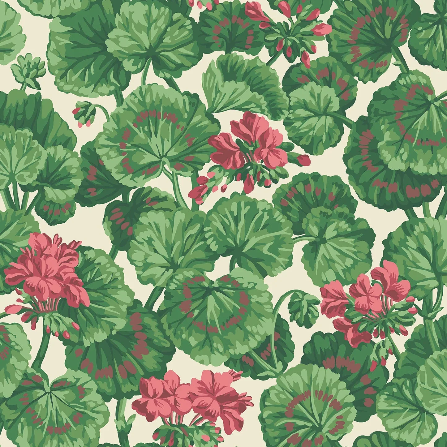 Carta da Parati “Geranium bejge, rosa e verde” | COLE & SON