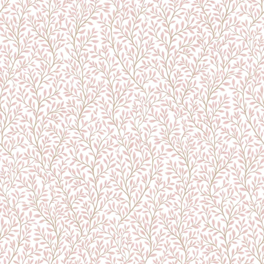Carta da parati "Intreccio di foglie rosa" a metraggio o rotolo