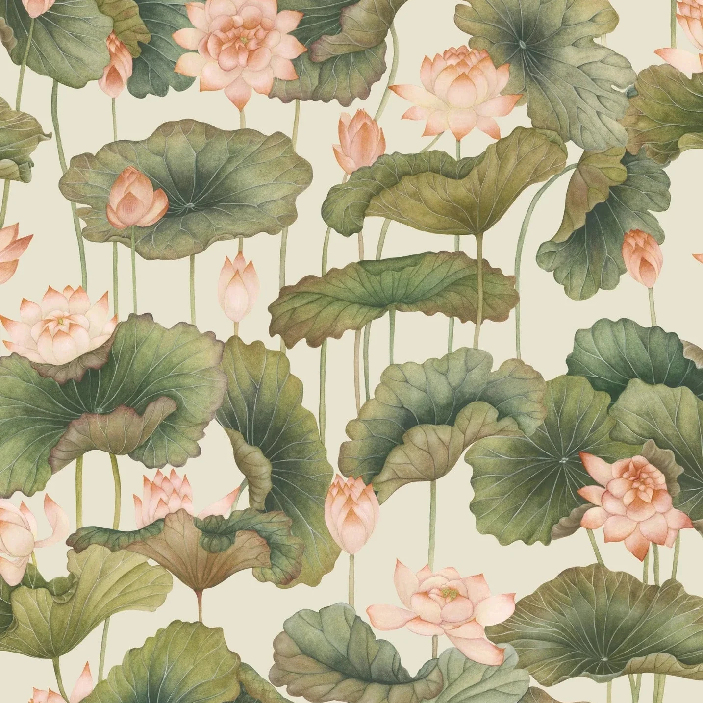 Carta da parati "Lily Lotus arancione" - YOKU | COLE&SON