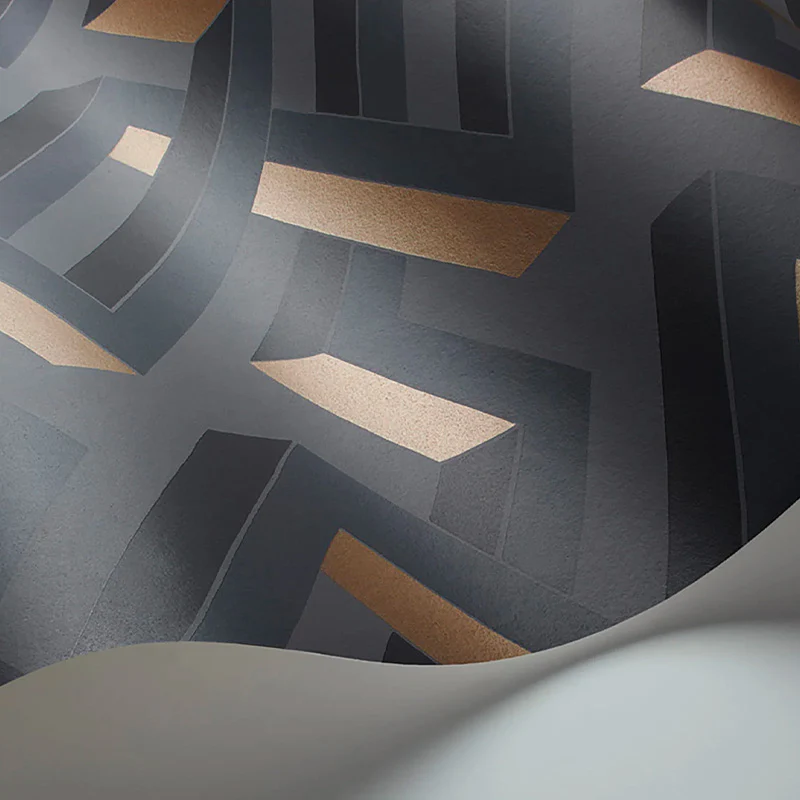 Carta da Parati “LUXOR Yellow, Metallic Bronze on Slate Grey” | COLE & SON - Image 2