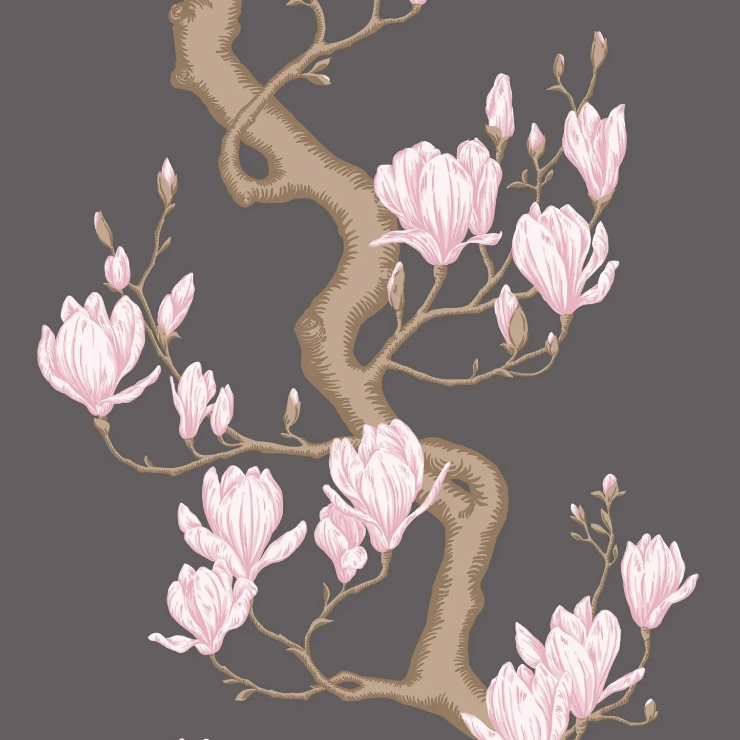 Carta da Parati “Magnolia Tree fondo grigio" | COLE & SON CLASSICS VOL. 2