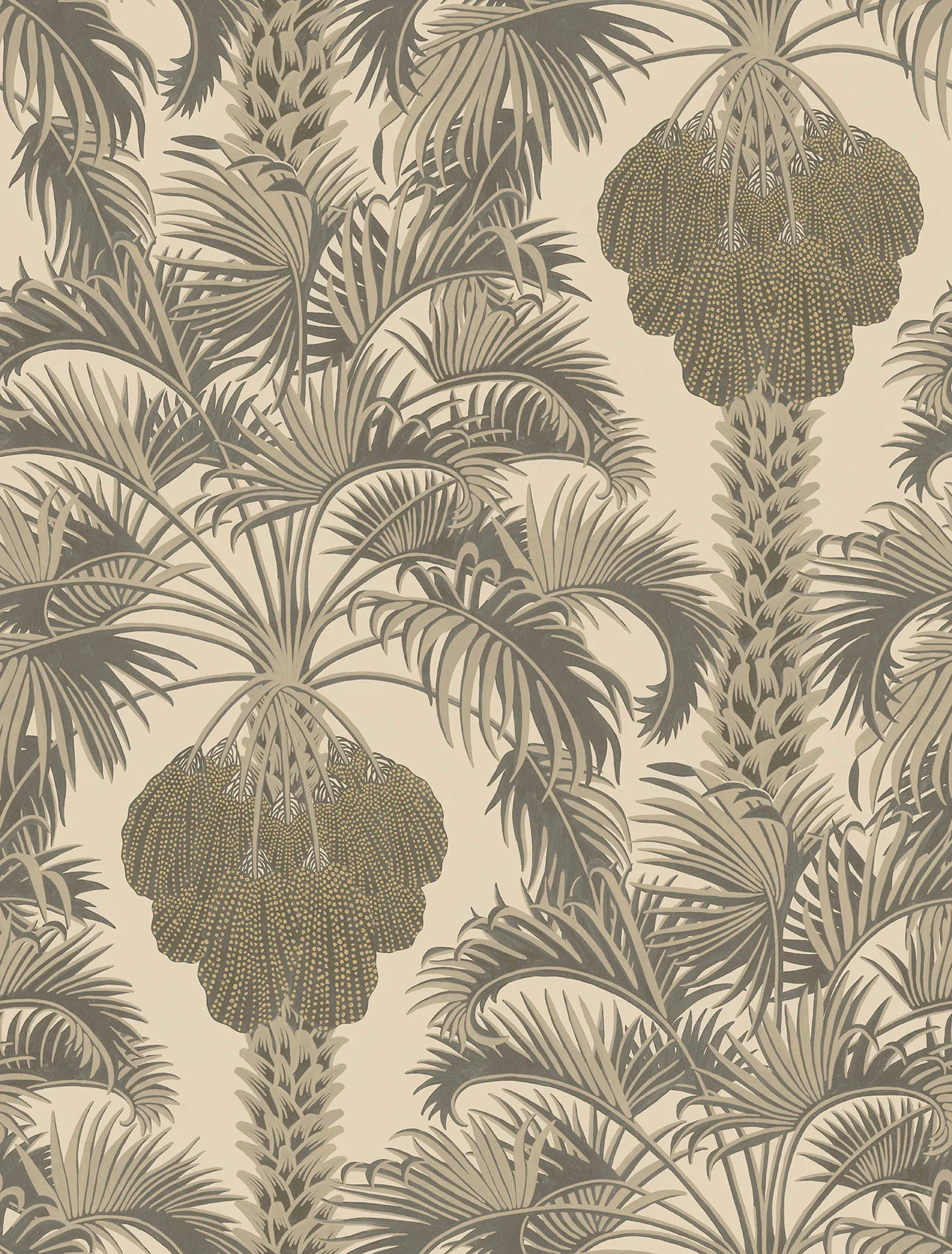 Carta da Parati "MARTYN LAWRENCE BULLARD" Hollywood palm beige e grigio | COLE & SON
