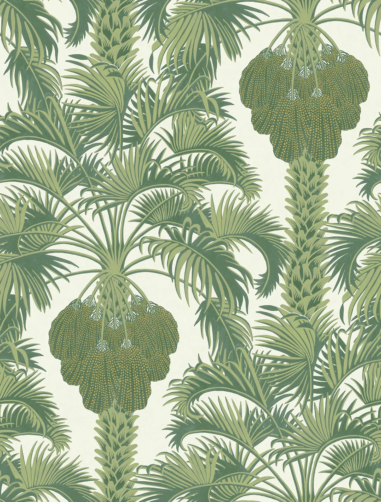 Carta da Parati "MARTYN LAWRENCE BULLARD" Hollywood palm verde e crema | COLE & SON