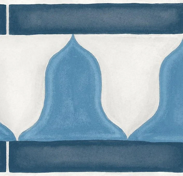 Carta da Parati "MARTYN LAWRENCE BULLARD" Zellige Border blu | COLE & SON