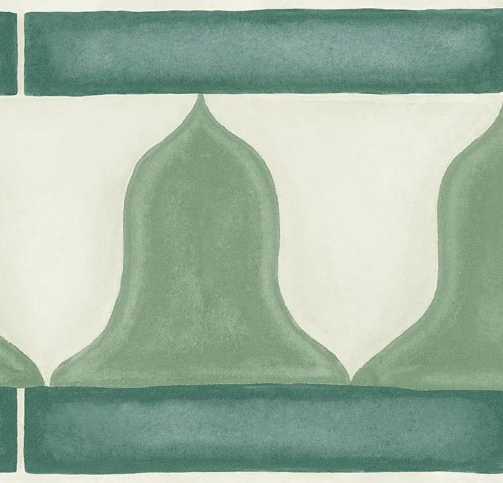 Carta da Parati "MARTYN LAWRENCE BULLARD" Zellige Border verde | COLE & SON