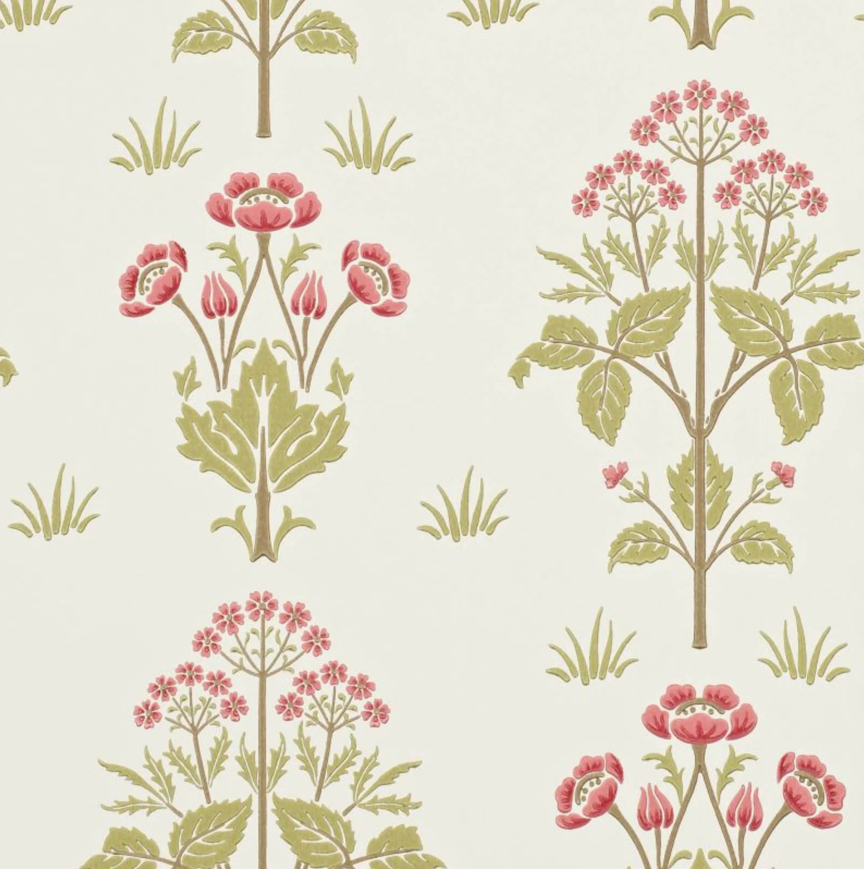 Carta da parati “Meadow Sweet” rosa, catalogo Morris & Friends a metraggio o rotolo