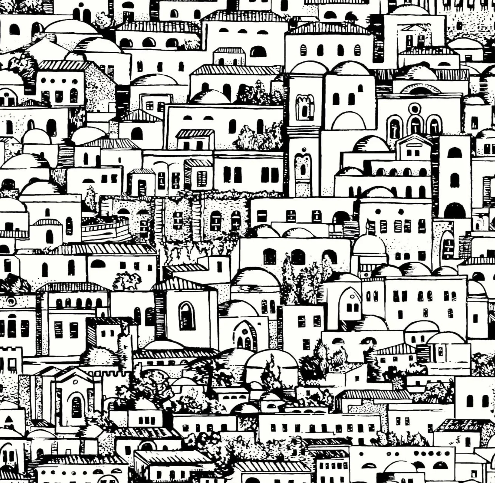 Carta da Parati "Mediterranea bianca/nera" Fornasetti | COLE & SON
