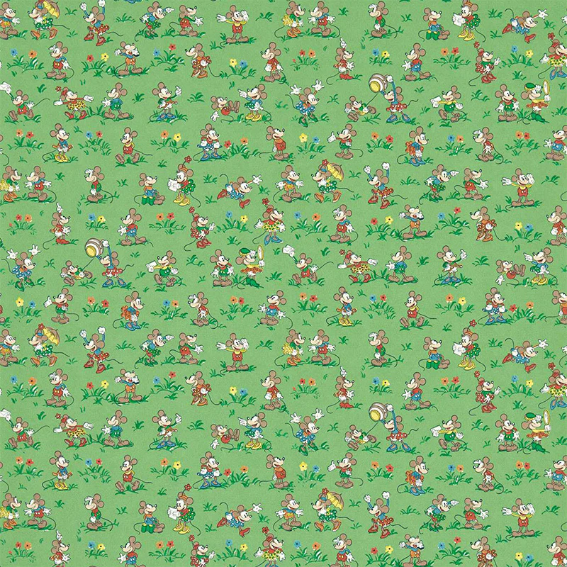 CARTA DA PARATI "MICKEY & MINNIE GUMBALL GREEN" - Disney x HOME - Sanderson