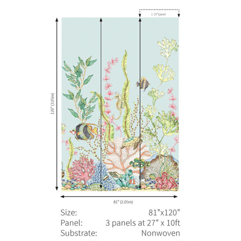 Carta da parati - "Nautical Mural - Island Blue" | WALLQUEST - DAISY BENNETT - Image 2