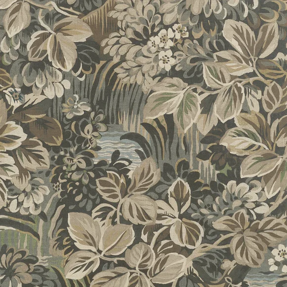 Carta da Parati “Night Garden Marrone” Boxwood | THIBAUT