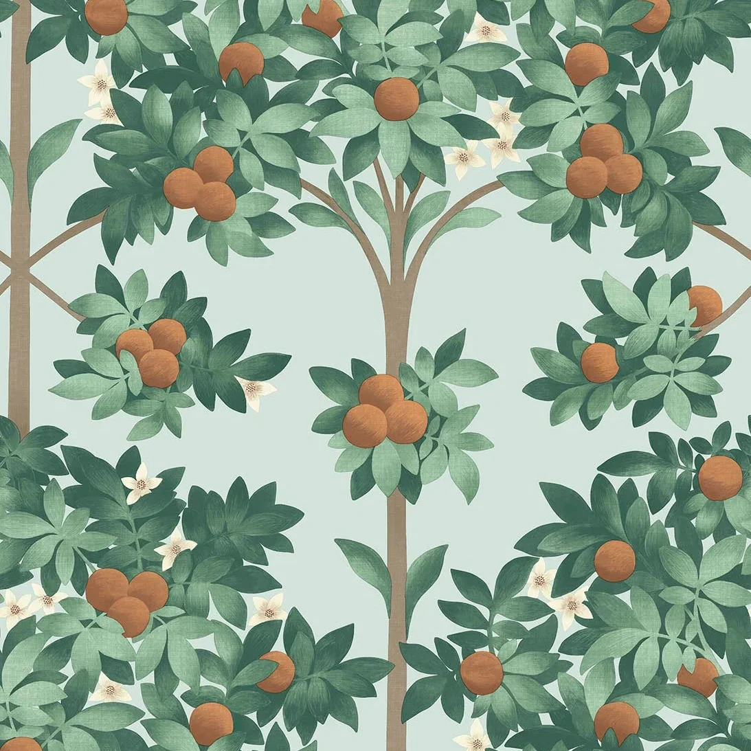 Carta da Parati “Orange blossom celeste e arancione” | COLE & SON