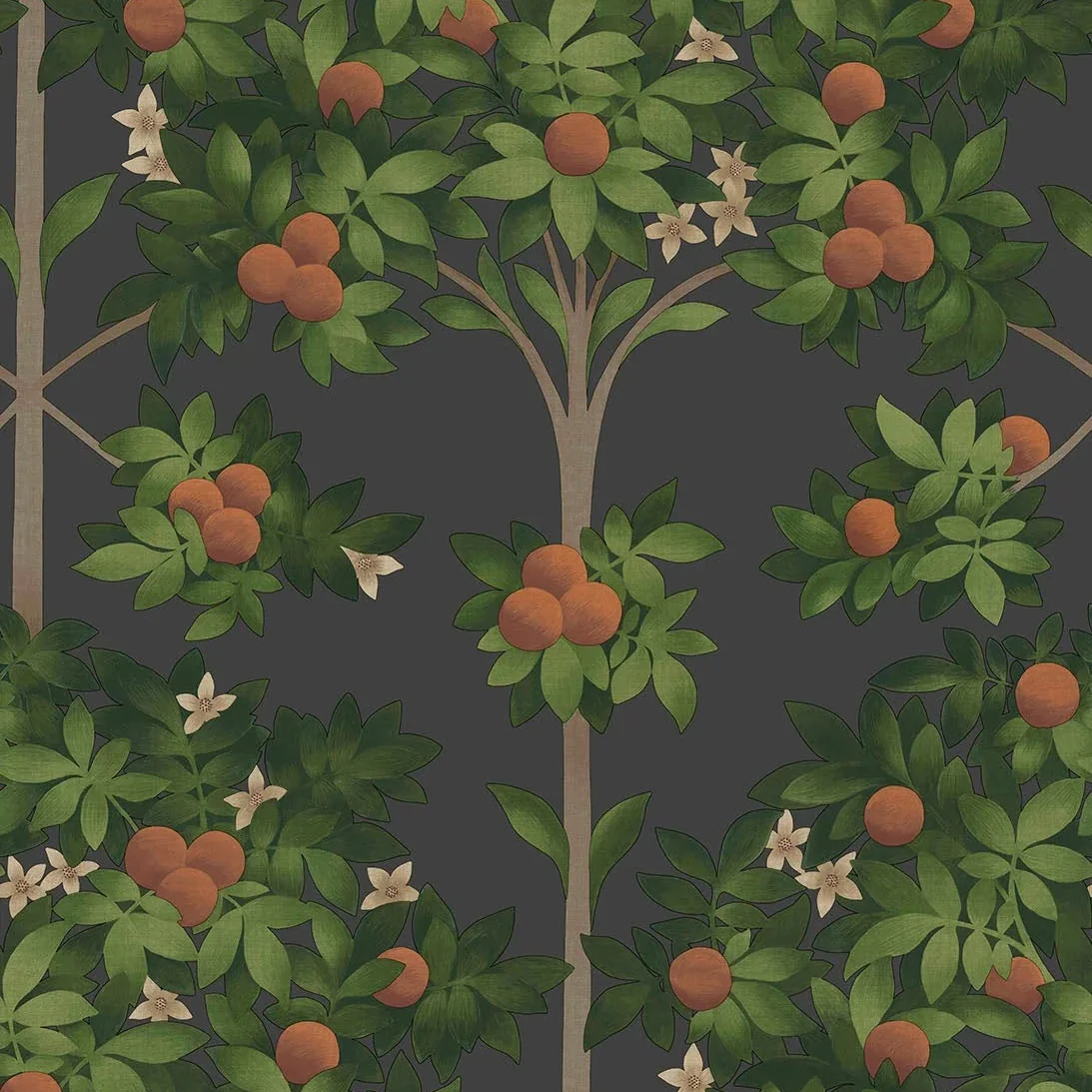 Carta da Parati “Orange blossom grigio e arancione” | COLE & SON