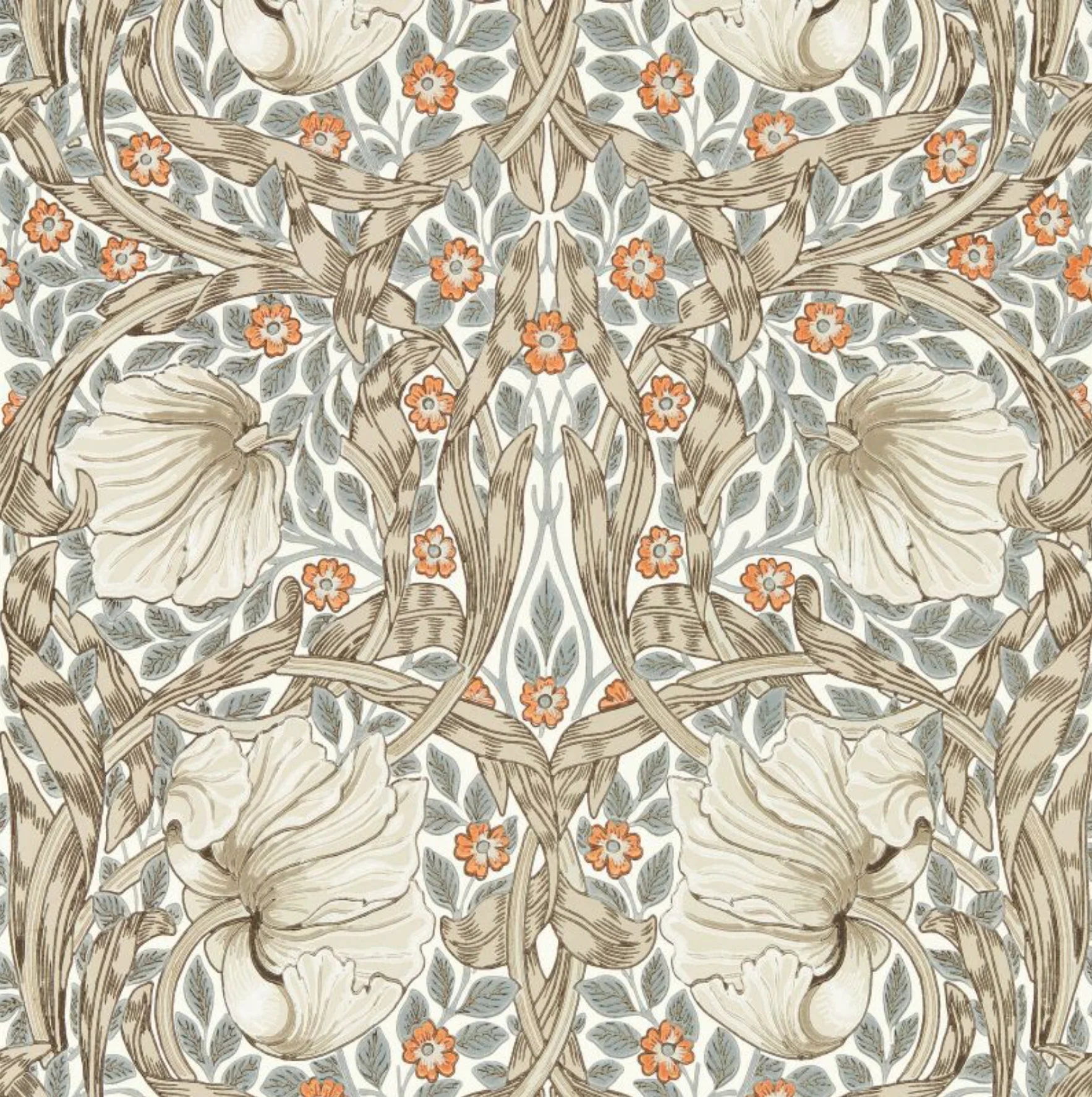 Carta da parati “Pimpernel” beige catalogo Morris & Friends a metraggio o rotolo