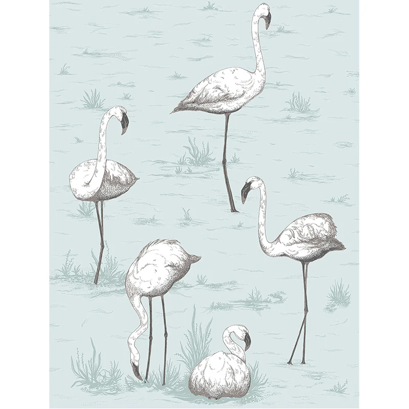 Carta da Parati "FLAMINGOS AZZURRO & BIANCO" The Contemporary | COLE & SON