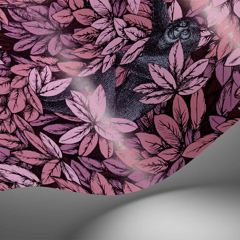 Carta da Parati "FOGLIE E SCIMMIE ROSA" Fornasetti | COLE & SON - Image 2