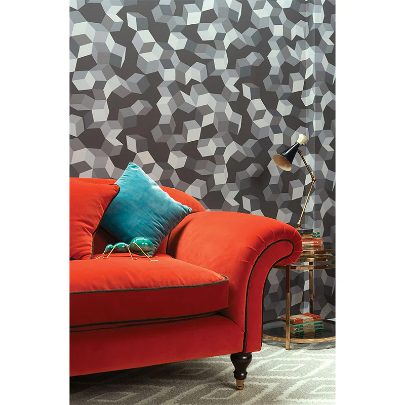 Carta da Parati “PUZZLE Heath Grey on Charcoal” | COLE & SON - Image 3